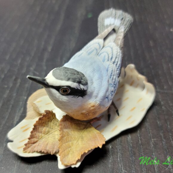 LENOX Fine Porcelain Red Breasted Nuthatch Bird Figurine Handcrafted - Picture 4 of 5